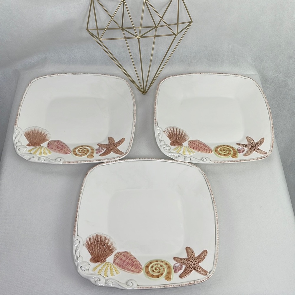 American Atelier At Home By The Sea Large Shell Dinner Plates